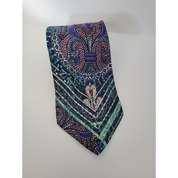 ZEBEDIA Other - ZEBEDIA Silk tie Made in Italy Colorful Stained Glass Design
